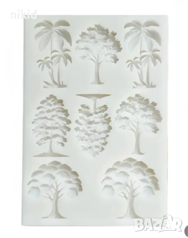 Дърво дървета дръвчета палма силиконов молд форма фондан шоколад гипс декор, снимка 2 - Форми - 53978951