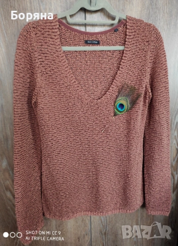 Marc O'Polo кафяв пуловер памук, снимка 6 - Блузи с дълъг ръкав и пуловери - 53274579