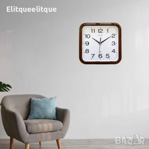 Елегантен квадратен винтидж часовник за стена / 28 см x 29 см;, снимка 4 - Други стоки за дома - 52185377