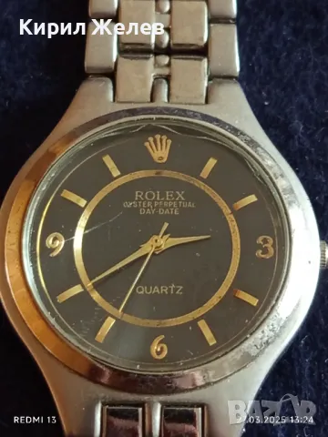 Стилен дамски часовник ROLEX OYSTER PERPETUAL QUARTZ здрава красива верижка 44896, снимка 3 - Дамски - 49661287