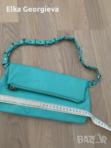 Оригинална дамска тюркоазена чантичка, снимка 6 - Чанти - 51945254