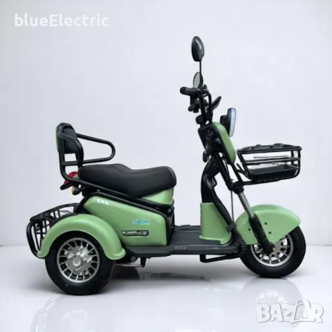 Двуместна електрическа триколка blueElectric Pudding 1800W | 48V | 23Ah | OLIVE GREEN, снимка 2 - Мотоциклети и мототехника - 50018048