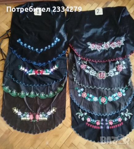 Стари неизползвани престилки изработени ръчно. Престилка фъкана бродерия, жълт вълнен плат. я , снимка 2 - Антикварни и старинни предмети - 51550513