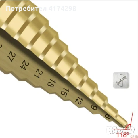 Q84D 4-42mm HSS за инструмент за пробиване на свредло с титаново покритие за метален високоскоростен, снимка 6 - Такери - 53838108