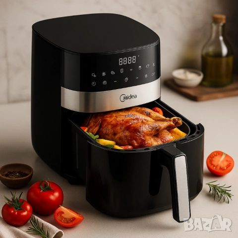 Еър фрайър Midea MF-CN65E2 - За готвене с горещ въздух, снимка 13 - Друга електроника - 51854939