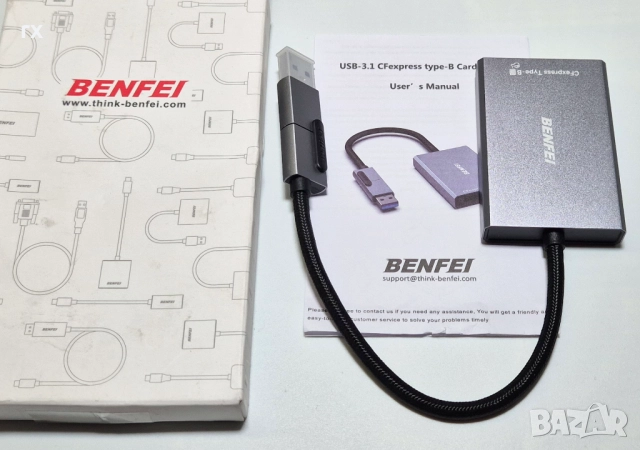 Benfei CFxpress Type B четец за карти, снимка 2 - Чанти, стативи, аксесоари - 52344430