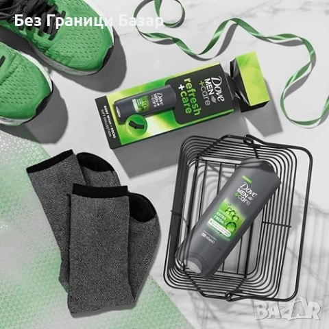Нов мъжки Dove Men+Care Refresh+Care комплект с душ гел и чорапи Подарък Коледа, снимка 2 - Мъжка козметика - 52697065