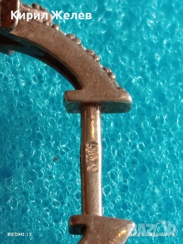 Винтидж сребърна обеца с инкрустирани кристали много красива 26317, снимка 9 - Обеци - 54104460