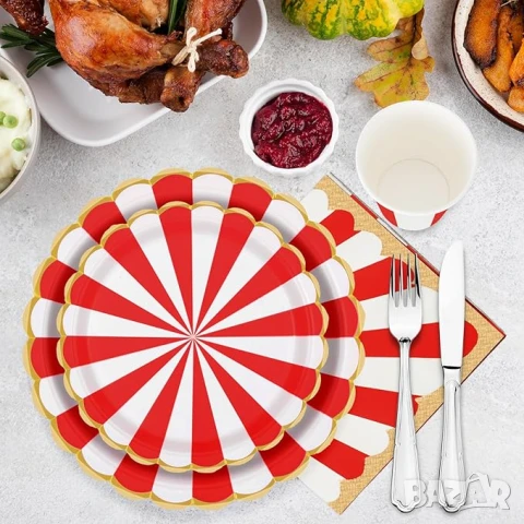 Комплект прибори за еднократна употреба от 96 части, снимка 4 - Други - 50990139