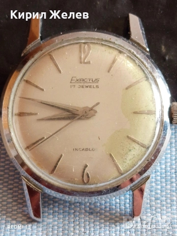 Стар механичен часовник EXACTUS ANTI-MAGNETIC работи за КОЛЕКЦИЯ 54360, снимка 5 - Антикварни и старинни предмети - 54118987