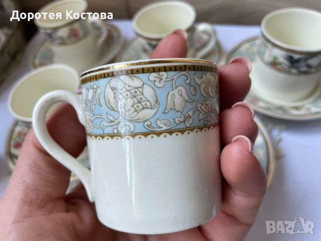 Красиви чашки с птици за кафе от Англия, снимка 3 - Антикварни и старинни предмети - 45241878