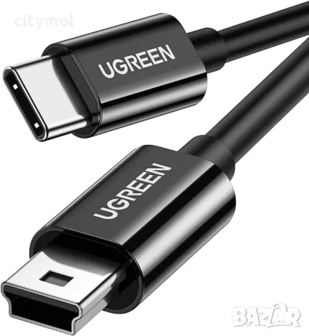 UGREEN USB C към Mini USB кабел, за цифров фотоапарат, MP3 плейър, GPS и др. 100 см, снимка 1 - USB кабели - 46990968