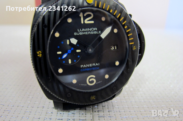 Panerai Submersible Carbotech  – Масивен 47 mm часовник автоматик, снимка 2 - Мъжки - 45038340