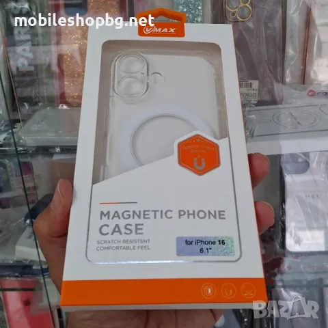 iPhone 16 калъф прозрачен луксозен MagSafe акрилен, снимка 2 - Калъфи, кейсове - 47471158