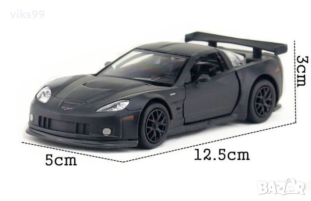 НОВА Chevy Corvette C6-R, Matte Black - RMZ City , снимка 3 - Колекции - 39203825