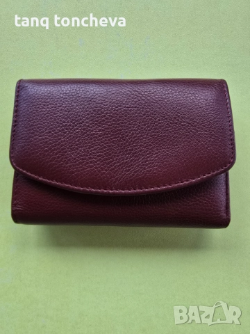 Портмоне цвят бордо естествена кожа 