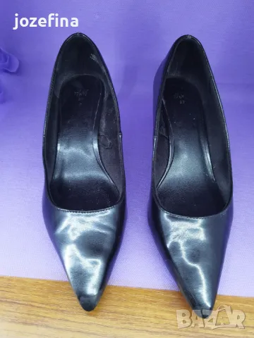 Дамски обувки с токчета от естествена кожа на H&M, снимка 2 - Дамски обувки на ток - 49801218