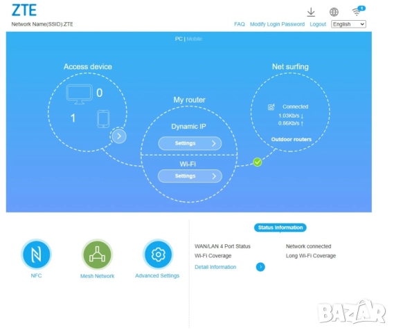 ZTE T3000 Wi-Fi 6 рутер, снимка 7 - Рутери - 52146557