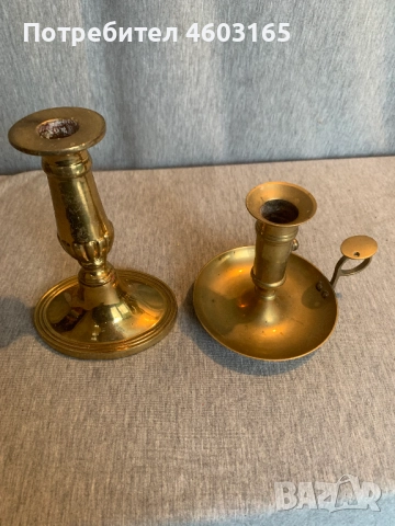  Красиви два свещника от месинг, снимка 4 - Антикварни и старинни предмети - 52868107