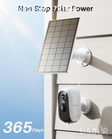 WUUK 2K слънчеви охранителни камери 2 броя за безжична външна употреба 32G локално хранилище, снимка 3 - Комплекти за видеонаблюдение - 49958850