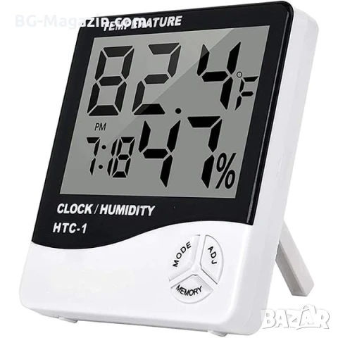 Точен електронен термометър с влагомер и часовник за температура въздух хигрометър за дома стая, снимка 3 - Друга електроника - 51028456
