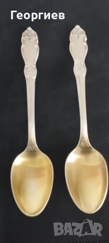 Посребрени с позлата мелхиорени лъжички за чай,кафе от СССР., снимка 7 - Прибори за хранене, готвене и сервиране - 51876694