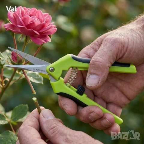 Градинска ножица с пружинен механизъм и ергономични дръжки - лека и удобна, снимка 7 - Други инструменти - 53918170