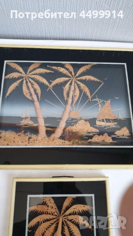 Ретро картини от корк - 5 броя, снимка 3 - Антикварни и старинни предмети - 53882885