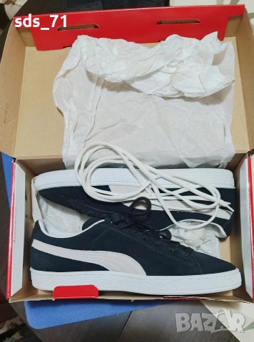 Нови мъжки спортни обувки Puma suede черни ,етественаж коса велур,вътре кожа N44 35 евро, снимка 2 - Спортни дрехи, екипи - 43545597
