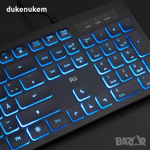 Комплект клавиатура и мишка с кабел – RGB подсветка, USB, QUERTZ, черен, снимка 6 - Клавиатури и мишки - 53382191