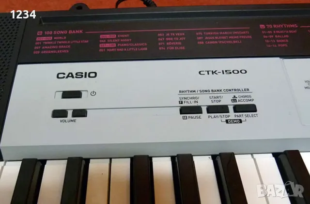 синтезатор клавир CASIO CTK-1500 пиано с 5 октави и плътни клавиши, снимка 5 - Синтезатори - 48821448