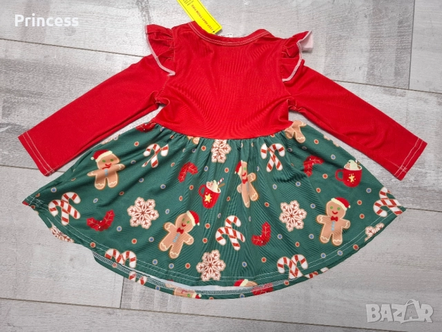 Коледна рокличка 6-9месеца, снимка 2 - Бебешки рокли - 51986292