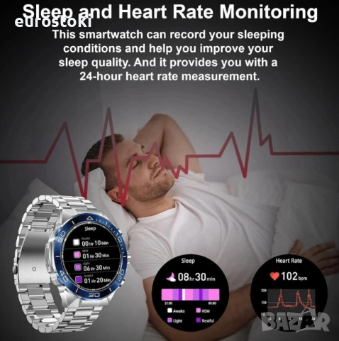 Мъжки смарт часовник H33, отговаряне/осъществяване на повиквания, 130+ спортни режима, монитор , снимка 4 - Смарт гривни - 53155894