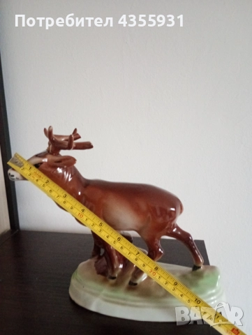 Голям стар порцелан фигура елен стар български порцелан статуетка , снимка 8 - Антикварни и старинни предмети - 52692138