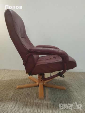 Кожено релакс кресло, снимка 6 - Дивани и мека мебел - 46060229