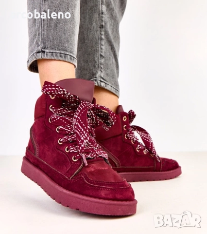 Дамски високи маратонки с дебели връзки от Klevis, снимка 14 - Маратонки - 52425560