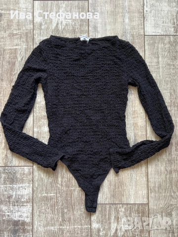 Ново елегантно класическо черно еластично структурна боди 