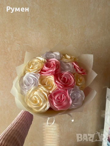 Букети от вечни рози (сатенени рози)., снимка 7 - Подаръци за жени - 46401681