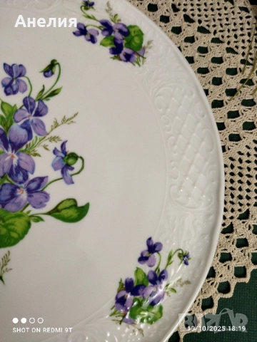 Плато с виолетки, снимка 2 - Чинии - 52042929