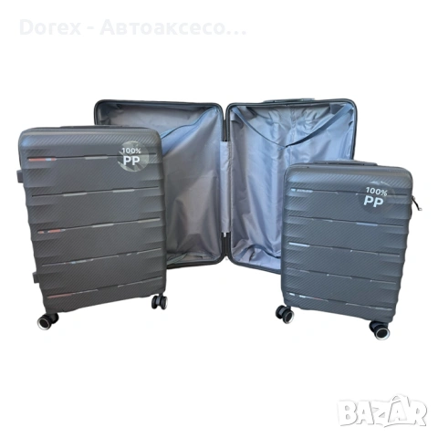 Куфар за багаж 3 бр/к-т - Черен, снимка 4 - Аксесоари и консумативи - 53645871