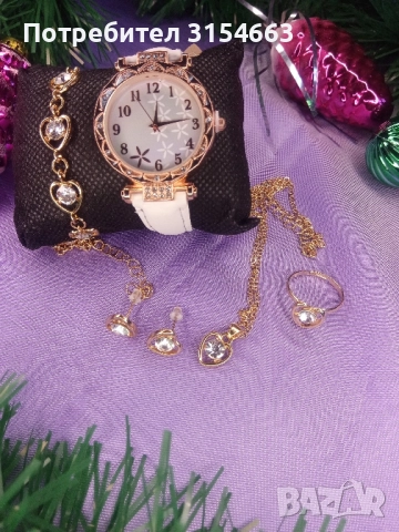 Дамски комплект часовник с бижута , снимка 4 - Бижутерийни комплекти - 52870239