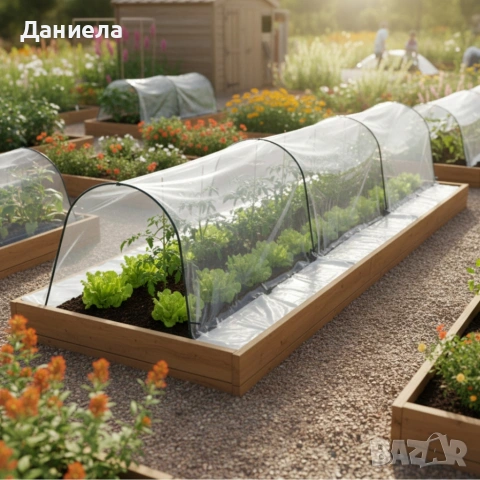 Мини оранжерия - компактна със здрава конструкция - 1,5 х 4 м, снимка 5 - Оранжерии - 53618294