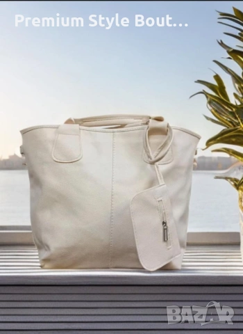 Дамска кожена чанта с аксесоар - портмоне, снимка 5 - Чанти - 54158811