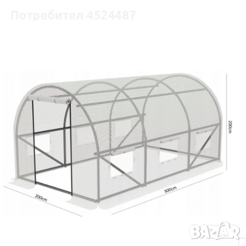 Компактна бяла оранжерия , снимка 5 - Оранжерии - 53817362