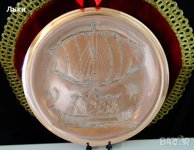 Медно пано Кораб,Анубис,сребро. , снимка 5 - Антикварни и старинни предмети - 49815670