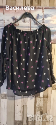 Блуза с цветя., снимка 4 - Блузи с дълъг ръкав и пуловери - 53846101