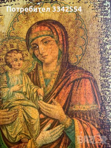 ИКОНА СТАРИННА РИСУВАНА ДЪРВО, снимка 4 - Икони - 50418467