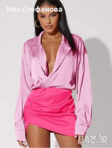 Нова елегантна  разкошна кукленска розова рокля сатен сатенена , снимка 7 - Рокли - 38647239