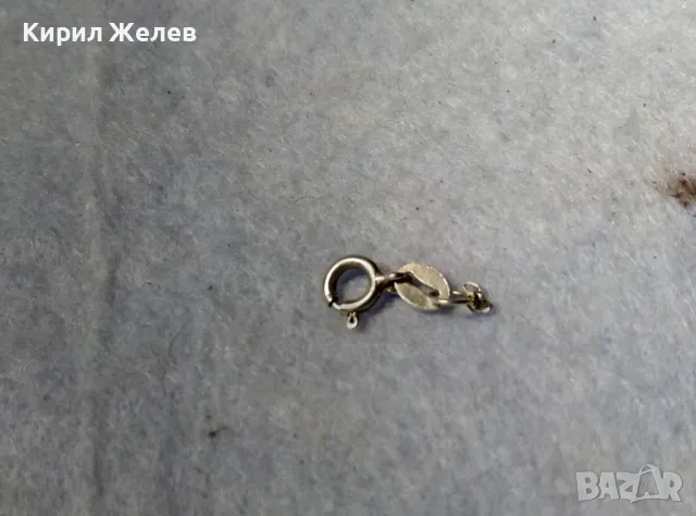 СТАРА СРЕБЪРНА ЗАКОПЧАЛКА СРЕБРО 925 с БЯЛА ПОЗЛАТА КАРАБИНКА За ГРИВНА КОЛИЕ ВЕРИЖКА 49908, снимка 8 - Други - 49517970
