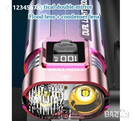 LED фенер за велосипед SM-220, фар за колело, акумулаторен, дисплей, 4 режима, IP43, 10W, снимка 4 - Къмпинг осветление - 53807163